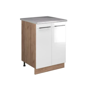 Vaskeskab Fame-Line Hvid højglans/Gylden eg 60 cm Vicco