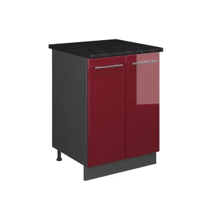 Vaskeskab Fame-Line Bordeaux rød højglans/Antracit 60 cm Vicco