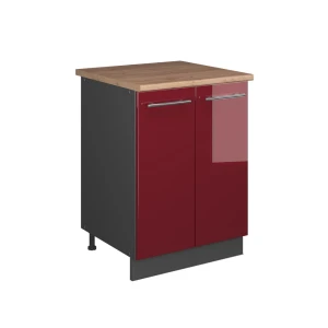 Vaskeskab Fame-Line Bordeaux rød højglans/Antracit 60 cm Vicco