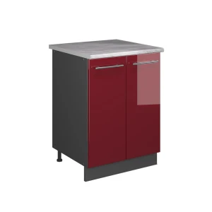 Vaskeskab Fame-Line Bordeaux rød højglans/Antracit 60 cm Vicco