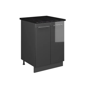 Spülenunterschrank Fame-Line Anthrazit Hochglanz/Anthrazit 60 cm Vicco