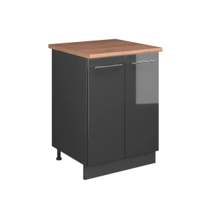 Spülenunterschrank Fame-Line Anthrazit Hochglanz/Anthrazit 60 cm Vicco