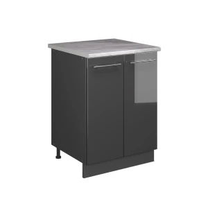 Spülenunterschrank Fame-Line Anthrazit Hochglanz/Anthrazit 60 cm Vicco