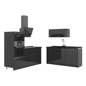 Kuchnia Fame-Line Antracyt połysk/Antracyt 340 cm, BP Antracyt Vicco