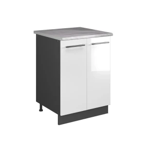 Szafka pod zlew Fame-Line Biały wysoki połysk/Antracyt 60 cm Vicco