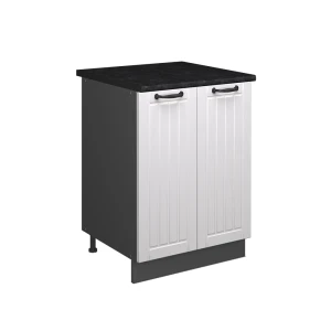 Spülenunterschrank Fame-Line Weiß Landhaus/Anthrazit 60 cm Vicco