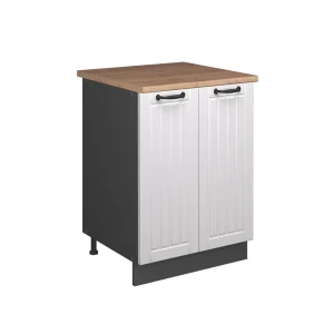 Spülenunterschrank Fame-Line Weiß Landhaus/Anthrazit 60 cm Vicco