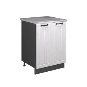 Wastafelkast Fame-Line Wit Landhuis/Antraciet 60 cm Vicco