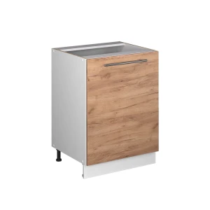 Mobiletto base cucina Fame-Line Rovere dorato/Bianco 60 cm 1 anta senza piano di lavoro Vicco