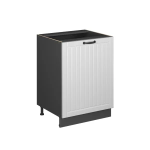 Küchenunterschrank Fame-Line Weiß Landhaus/Anthrazit 60 cm 1 Tür ohne Arbeitsplatte Vicco