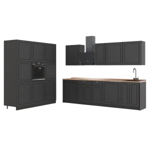 Køkkenrække Fame-Line Anthrazit-Gold Landhaus/Antracit 460 cm, BP Eg Vicco