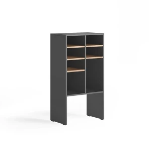 Kenkäkaappi Hermia antrasiitti/Goldkraft tammi 53x99 cm 7 avointa lokeroa Vicco