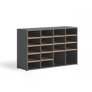 Kenkäkaappi Lysander antrasiitti/Goldkraft tammi 104.2x65.5 cm 18 avointa lokeroa Vicco