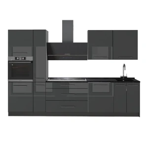 Keukenblok Fame-Line Antraciet Hoogglans/Antraciet 310 cm, WB Antraciet Vicco