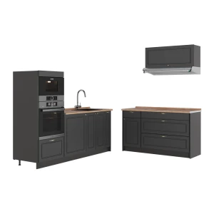 Køkken Fame-Line Anthrazit-Gold Landhaus/Antracit 340 cm, BP Eg Vicco