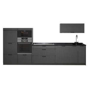 Zabudowa kuchenna Fame-Line Ciemnoszary/Antracyt 340 cm, BP Antracyt Vicco