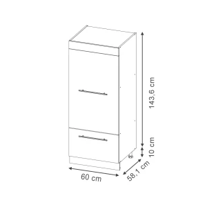 Küchenvorratsschrank Fame-Line Anthrazit Hochglanz/Goldkraft Eiche 60 cm Vicco