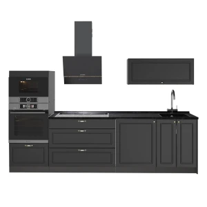Køkkenrække Fame-Line Anthrazit-Gold Landhaus/Antracit 280 cm, BP Antracit Vicco