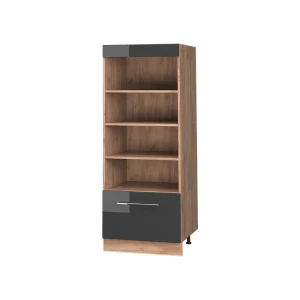 Kitchen shelf Fame-Line Anthracite high gloss/Goldkraft oak 60 cm Vicco