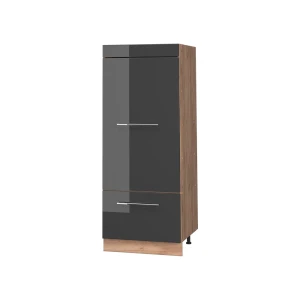 Küchenvorratsschrank Fame-Line Anthrazit Hochglanz/Goldkraft Eiche 60 cm Vicco