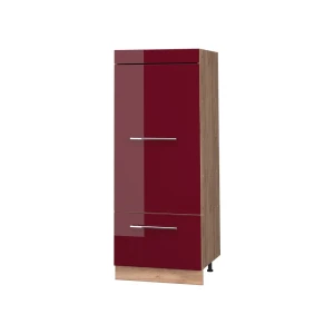 Küchenvorratsschrank Fame-Line Bordeaux Hochglanz/Goldkraft Eiche 60 cm Vicco
