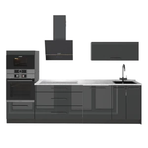 Keittonurkkaus Fame-Line Korkeakiiltoinen antrasiitti/antrasiitti 280 cm, AP Marble Vicco