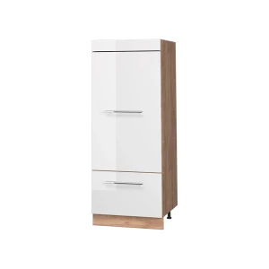 Küchenvorratsschrank Fame-Line Weiß Hochglanz/Goldkraft Eiche 60 cm Vicco