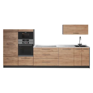 Zabudowa kuchenna Fame-Line Dąb goldkraft/Antracyt 340 cm, BP Marmur Vicco
