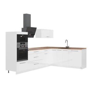 Hjørnekøkken Fame-Line Hvid højglans/Hvid 287 x 207 cm, BP Eg Vicco