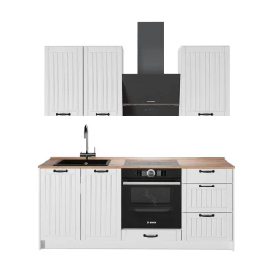 Yhden hengen keittiö Fame-Line Valkoinen maalaistalo/Valkoinen 190 cm, AP Oak Vicco