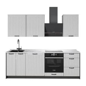 Keittonurkkaus Fame-Line Valkoinen maalaistalo/antrasiitti 230 cm, AP Marble Vicco