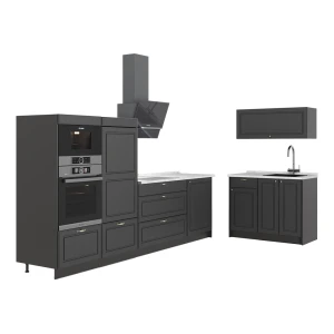Køkken Fame-Line Anthrazit-Gold Landhaus/Antracit 380 cm, BP Marmor Vicco