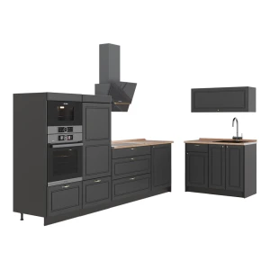 Køkken Fame-Line Anthrazit-Gold Landhaus/Antracit 380 cm, BP Eg Vicco