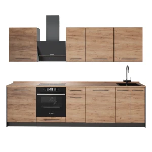 Zabudowa kuchenna Fame-Line Dąb goldkraft/Antracyt 280 cm, BP Dąb Vicco
