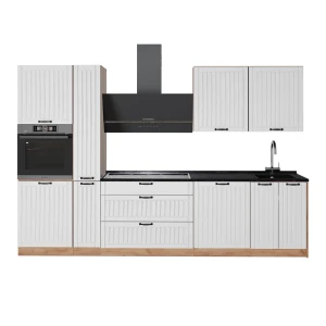 Keittonurkkaus Fame-Line Valkoinen maalaistalo/Goldkraft tammi 310 cm, AP Antrasiitti Vicco