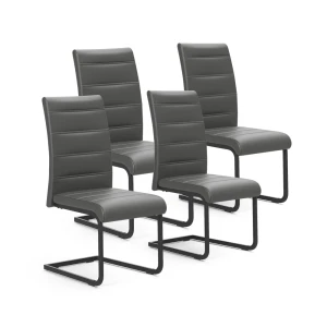 Sedia a sbalzo Salvo Grigio/Nero Set da 4 Vicco