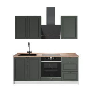 Cozinha individual Fame-Line Casa de campo verde e dourada/Branco 190 cm, AP Carvalho Vicco