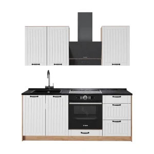 Singlekøkken Fame-Line Hvid landhus/Gylden eg 190 cm uden bordplade Vicco