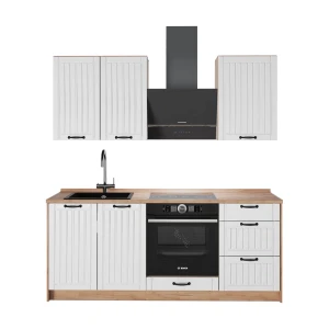 Yhden hengen keittiö Fame-Line Valkoinen maalaistalo/Goldkraft tammi 190 cm, AP Oak Vicco