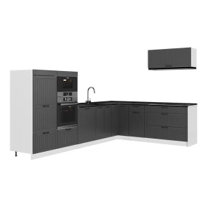 Kulmakeittiö Fame-Line Tumman harmaa/Valkoinen 327 x 227 cm, AP Antrasiitti Vicco