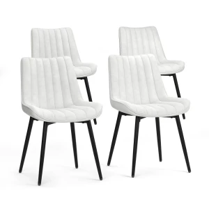 Esszimmerstuhl Ravlo Beige/Schwarz 51 x 57 cm 4er Set Vicco