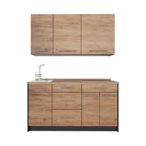 Kuchnia pojedyncza Fame-Line Dąb goldkraft/Antracyt 150 cm, BP Dąb Vicco