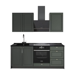 Cucina monoblocco Fame-Line Verde-oro rustico/Antracite 190 cm, PL Antracite Vicco