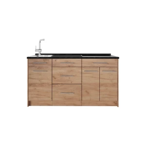 Küchenblock Fame-Line Goldkraft Eiche 150 cm, AP Anthrazit Vicco