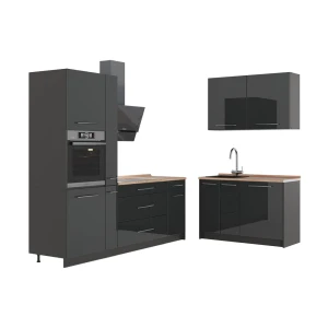 Køkken Fame-Line Antracit højglans/Antracit 220 x 120 cm, BP Eg Vicco