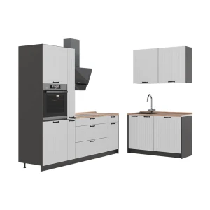 Køkken Fame-Line Hvid landhus/Antracit 220 x 120 cm, BP Eg Vicco