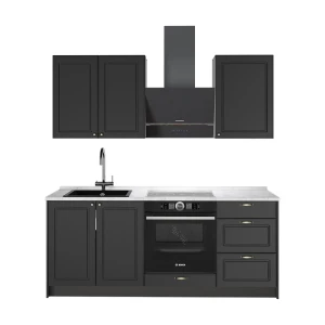 Yhden hengen keittiö Fame-Line Antrasiitti-kultainen maalaistalo/antrasiitti 190 cm, AP Marble Vicco