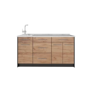 Keittiölohko Fame-Line Goldkraft tammi/antrasiitti 150 cm, AP Marble Vicco