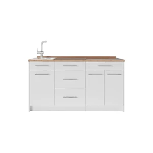 Bloco de cozinha Fame-Line Branco alto brilho/Branco 150 cm, AP Carvalho Vicco