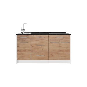 Küchenblock Fame-Line Goldkraft Eiche/Weiß 150 cm ohne Arbeitsplatte Vicco